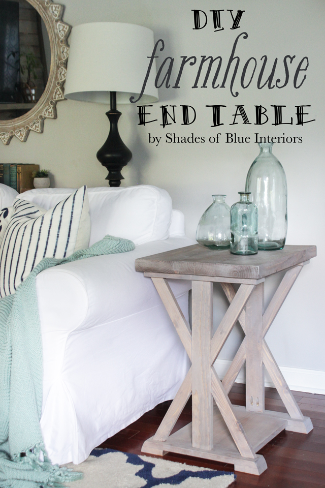 Приставной столик X в деревенском стиле со светло-серой морилкой.