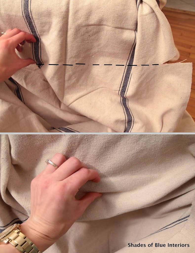 Определение места обрезки ткани для обивки французского стула